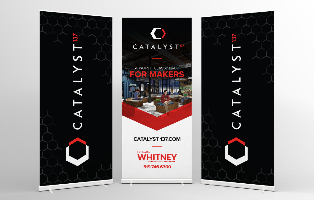 Rendering of Catalyst137 trade show banners