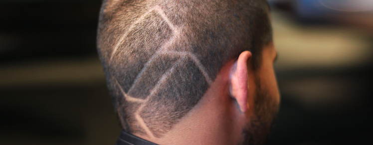 Stryve's new logo shaved into Sourov's hair