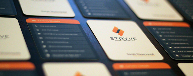 Stryve's new business cards