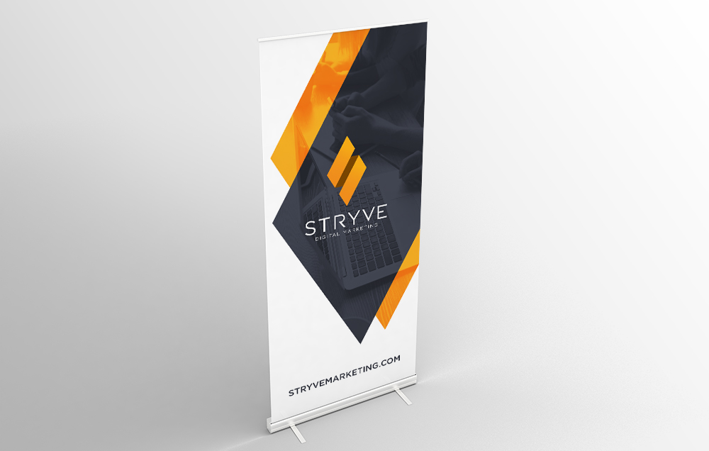 Rendering of a Stryve trade show banner