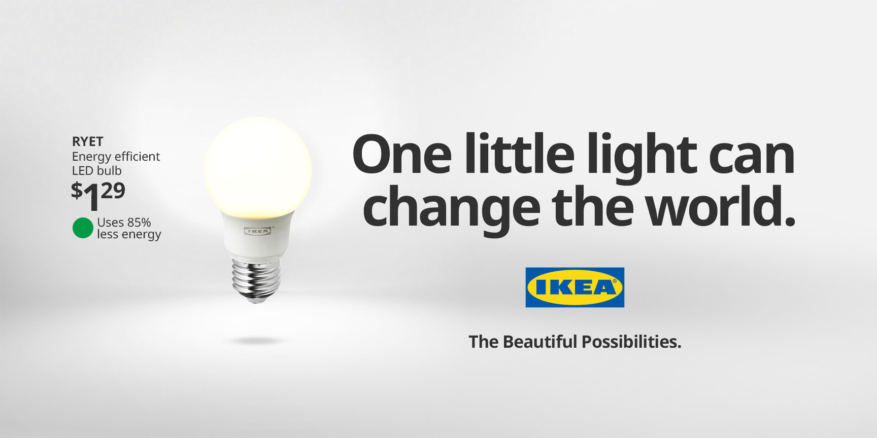 Energy efficient LED lightbulb ad from IKEA