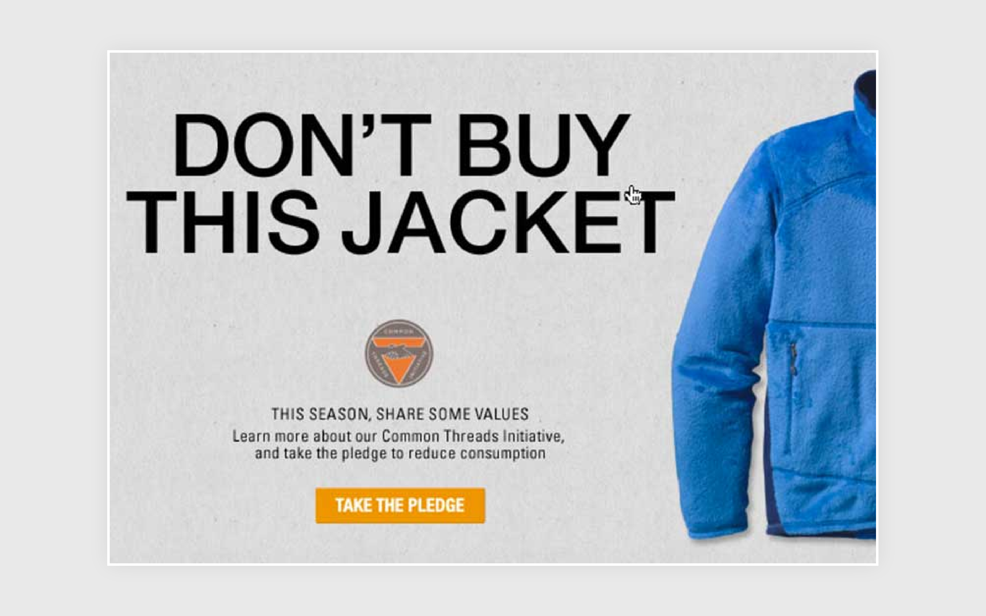 "Don't buy this jacket" ad from Patagonia