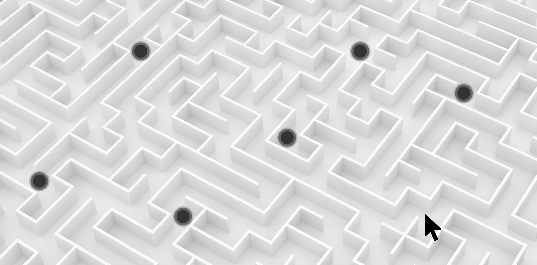 A maze with a cursor at the beginning