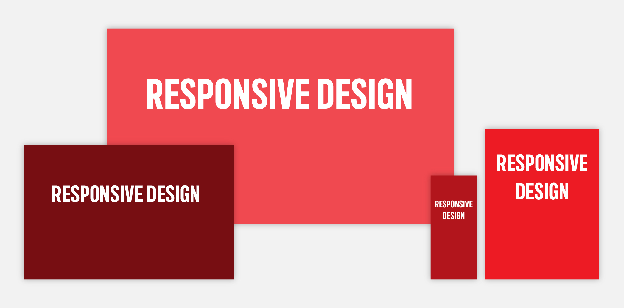 Examples of font size across different screen sizes.