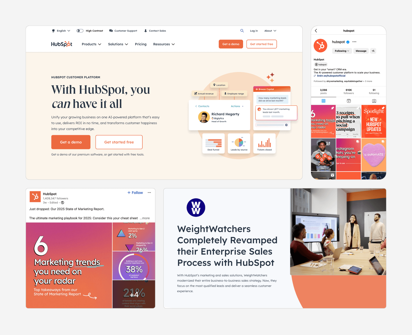 Examples of HubSpot marketing.